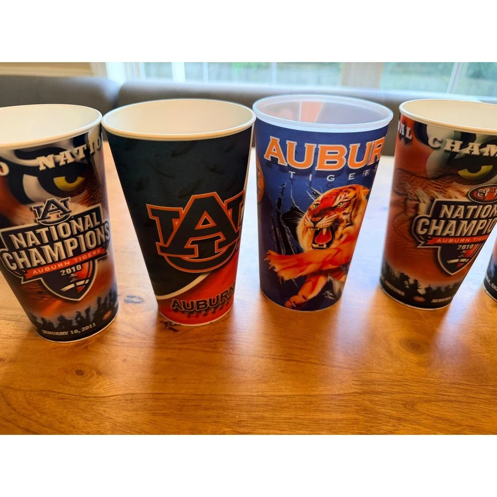 Auburn Tigers 2010 National Champions Souvenir Cups Set of 6 NCAA Football‎